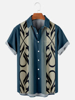 Tall Men's Racing Stripe Geometric Short Sleeve Shirt ElevenOasis