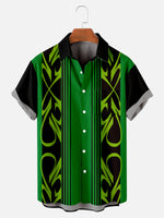 Tall Men's Racing Stripe Geometric Short Sleeve Shirt ElevenOasis