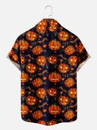 Tall Men's Jack-O'-Lantern Halloween Short Sleeve Shirt ElevenOasis