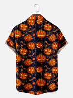 Tall Men's Jack-O'-Lantern Halloween Short Sleeve Shirt Eleven Oasis