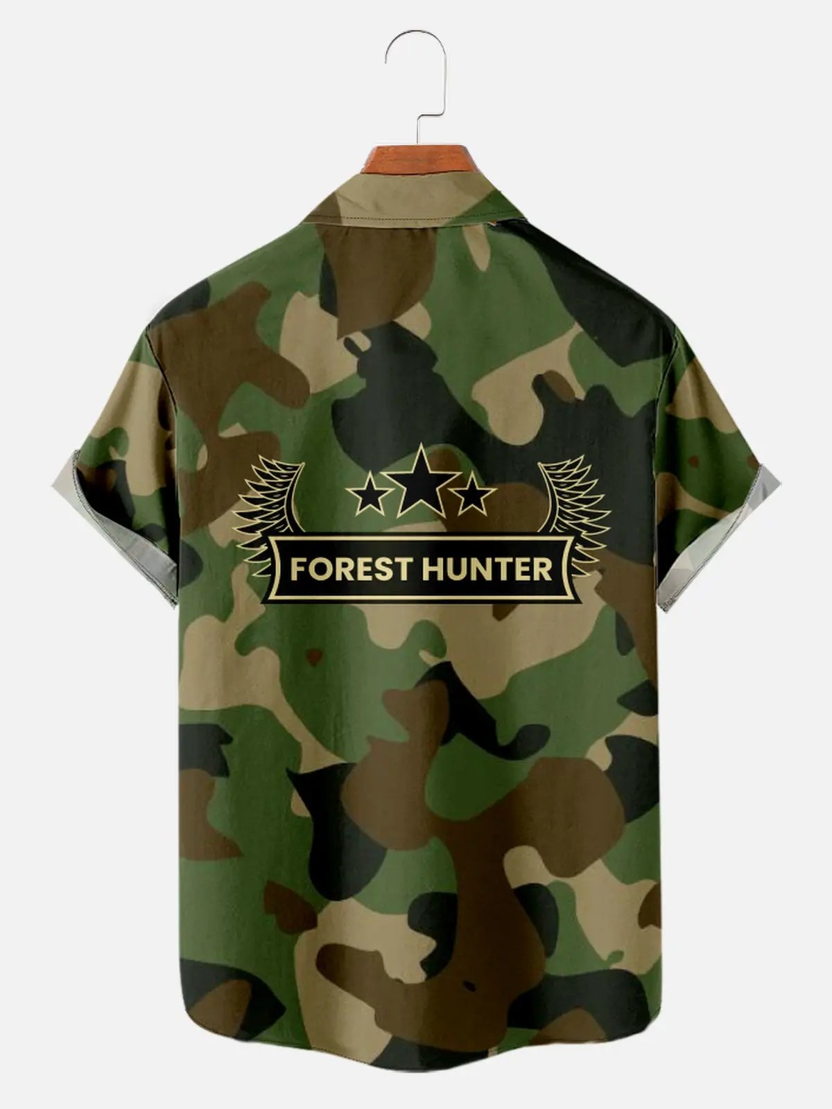 Men's Woodland Camouflage Short Sleeve Shirt Eleven Oasis