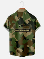 Men's Woodland Camouflage Short Sleeve Shirt ElevenOasis