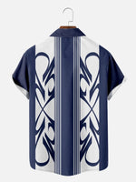 Men's Racing Stripe Geometric Short Sleeve Shirt Eleven Oasis