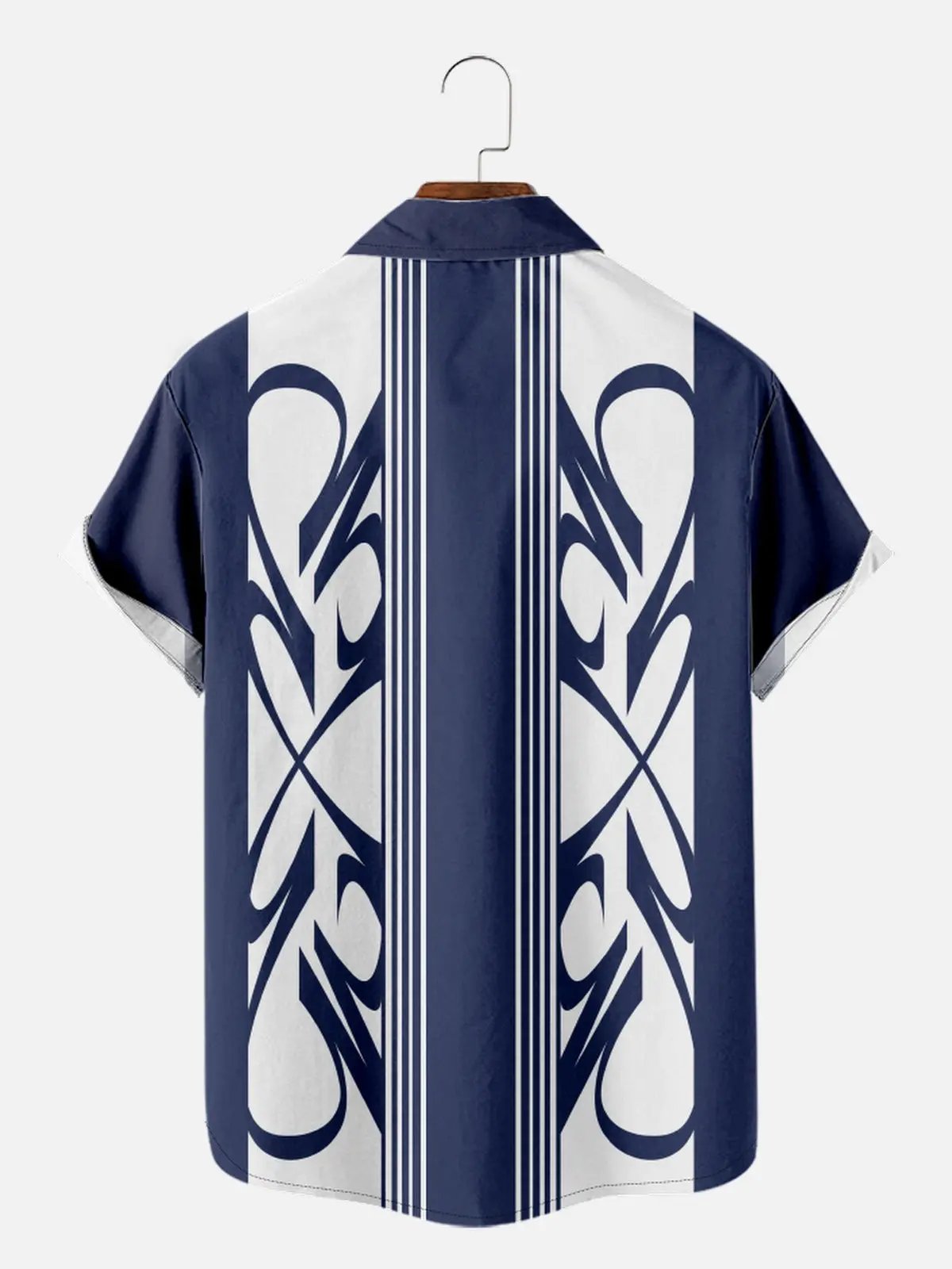 Men's Racing Stripe Geometric Short Sleeve Shirt Eleven Oasis