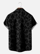 Tall Men's Classic Black Leopard Print Short Sleeve Shirt Eleven Oasis