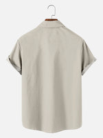 Men's Striped with Toucan with a Beer Short Sleeve Casual Shirt ElevenOasis