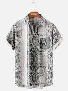 Men's Python Skin Short Sleeve Shirt ElevenOasis