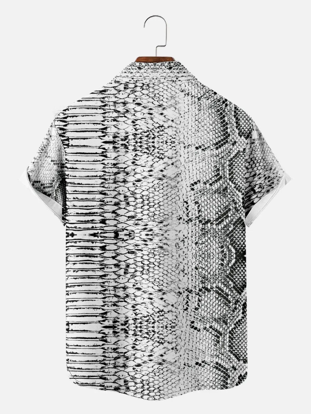 Men's Python Skin Short Sleeve Shirt ElevenOasis