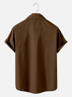 Tall Men's Basic 50s Style Bowling Short Sleeve Shirt ElevenOasis