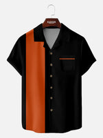 Men's Color Block Panel Short Sleeve Shirt ElevenOasis