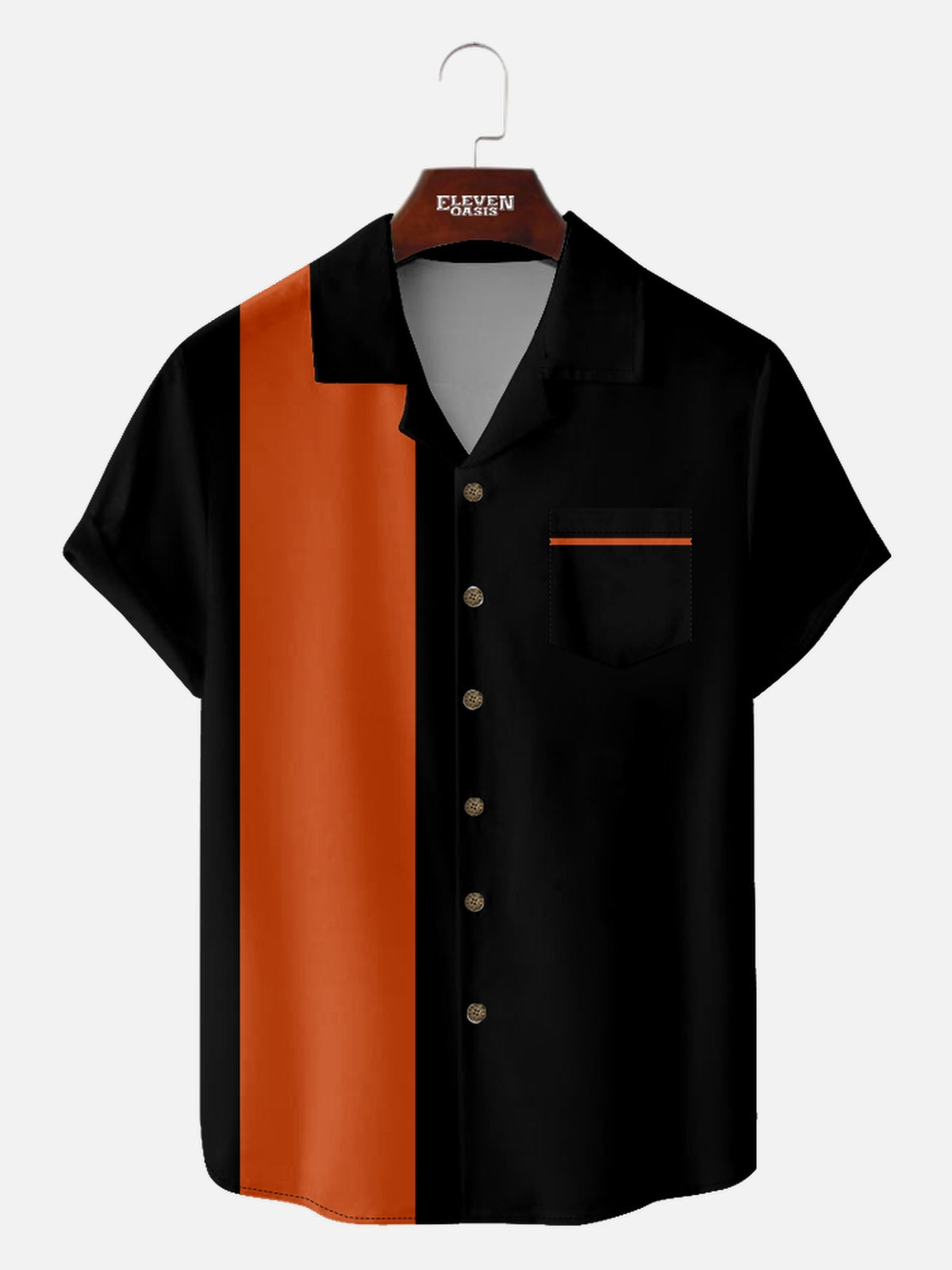 Men's Color Block Panel Short Sleeve Shirt ElevenOasis
