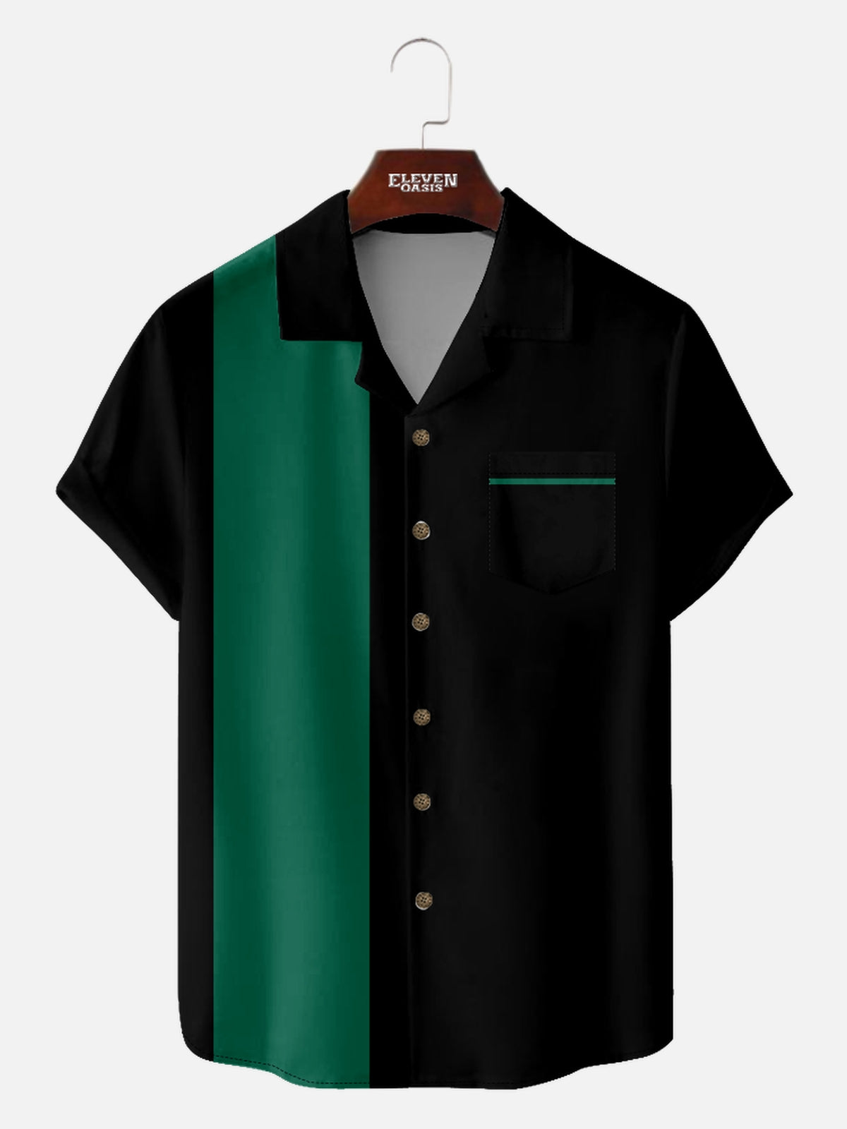 Men's Color Block Panel Short Sleeve Shirt ElevenOasis