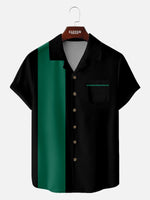 Men's Color Block Panel Short Sleeve Shirt ElevenOasis