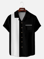 Men's Color Block Panel Short Sleeve Shirt ElevenOasis