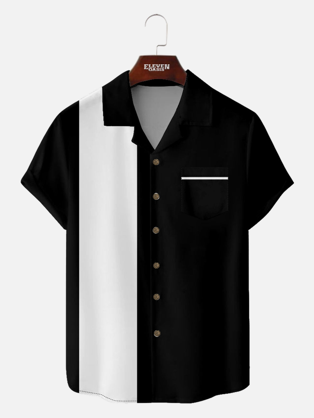 Men's Color Block Panel Short Sleeve Shirt ElevenOasis