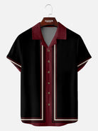 Tall Men's Classic Vertical Stripe Bowling Short Sleeve Shirt Eleven Oasis