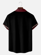 Tall Men's Classic Vertical Stripe Bowling Short Sleeve Shirt Eleven Oasis