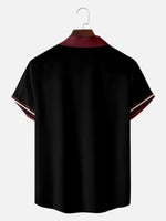 Tall Men's Classic Vertical Stripe Bowling Short Sleeve Shirt Eleven Oasis