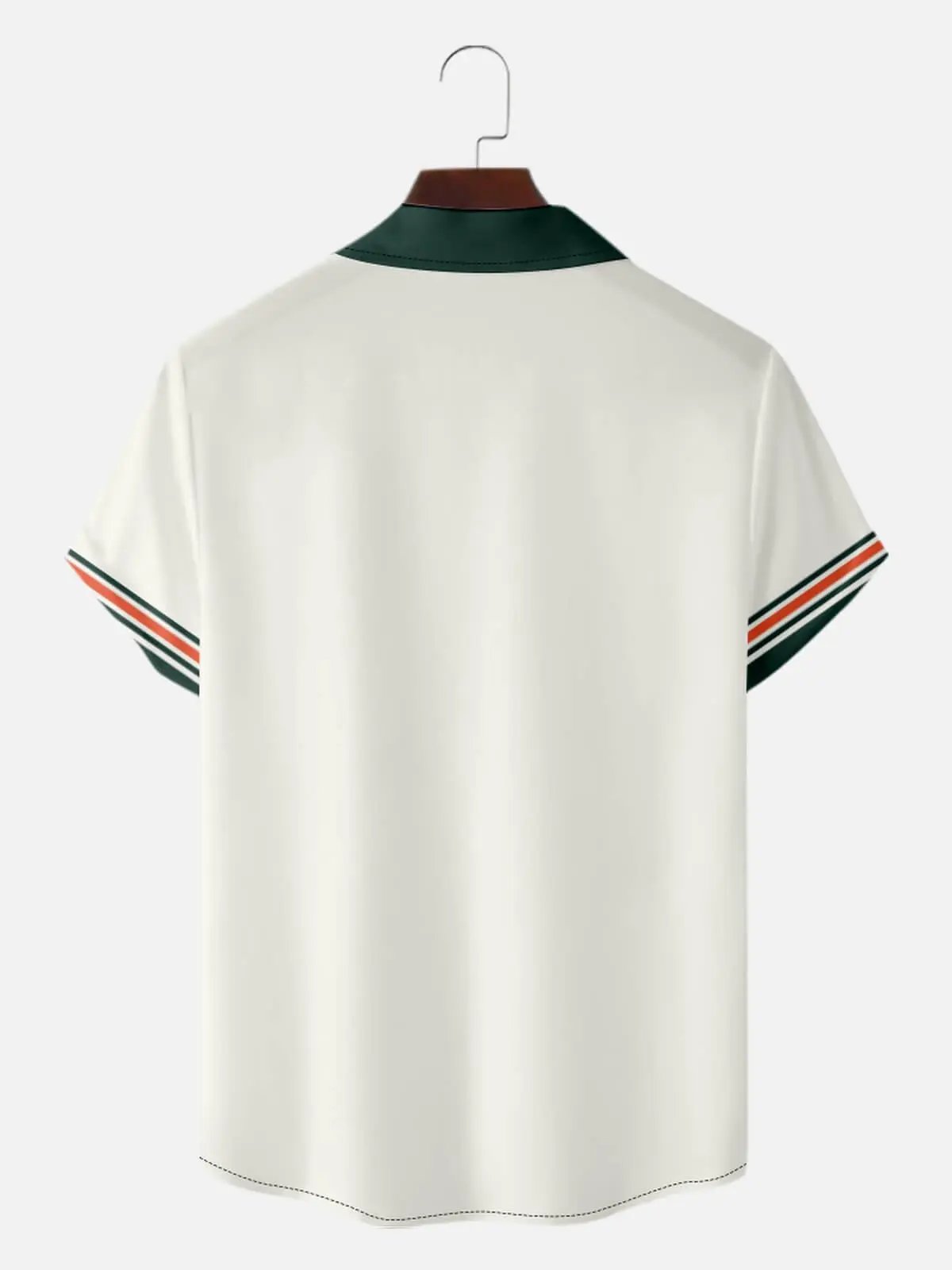 Men's Classic Vertical Stripe Bowling Short Sleeve Shirt ElevenOasis
