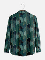 Men's Art Deco Fan Pattern Long Sleeve Shirt Eleven Oasis