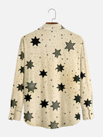 Men's Vintage Circus Print with Crocodile and Monkey Long Sleeve Shirt Eleven Oasis