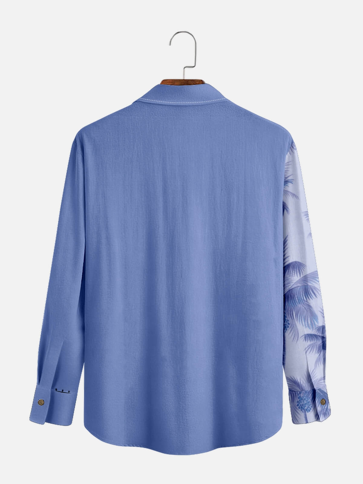 Men's Coconut Tree Casual Breathable Hawaiian Long Sleeve Shirt Eleven Oasis