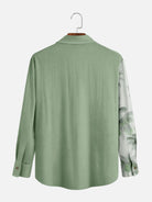 Men's Coconut Tree Casual Breathable Hawaiian Long Sleeve Shirt Eleven Oasis