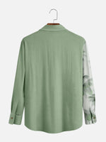 Men's Coconut Tree Casual Breathable Hawaiian Long Sleeve Shirt Eleven Oasis