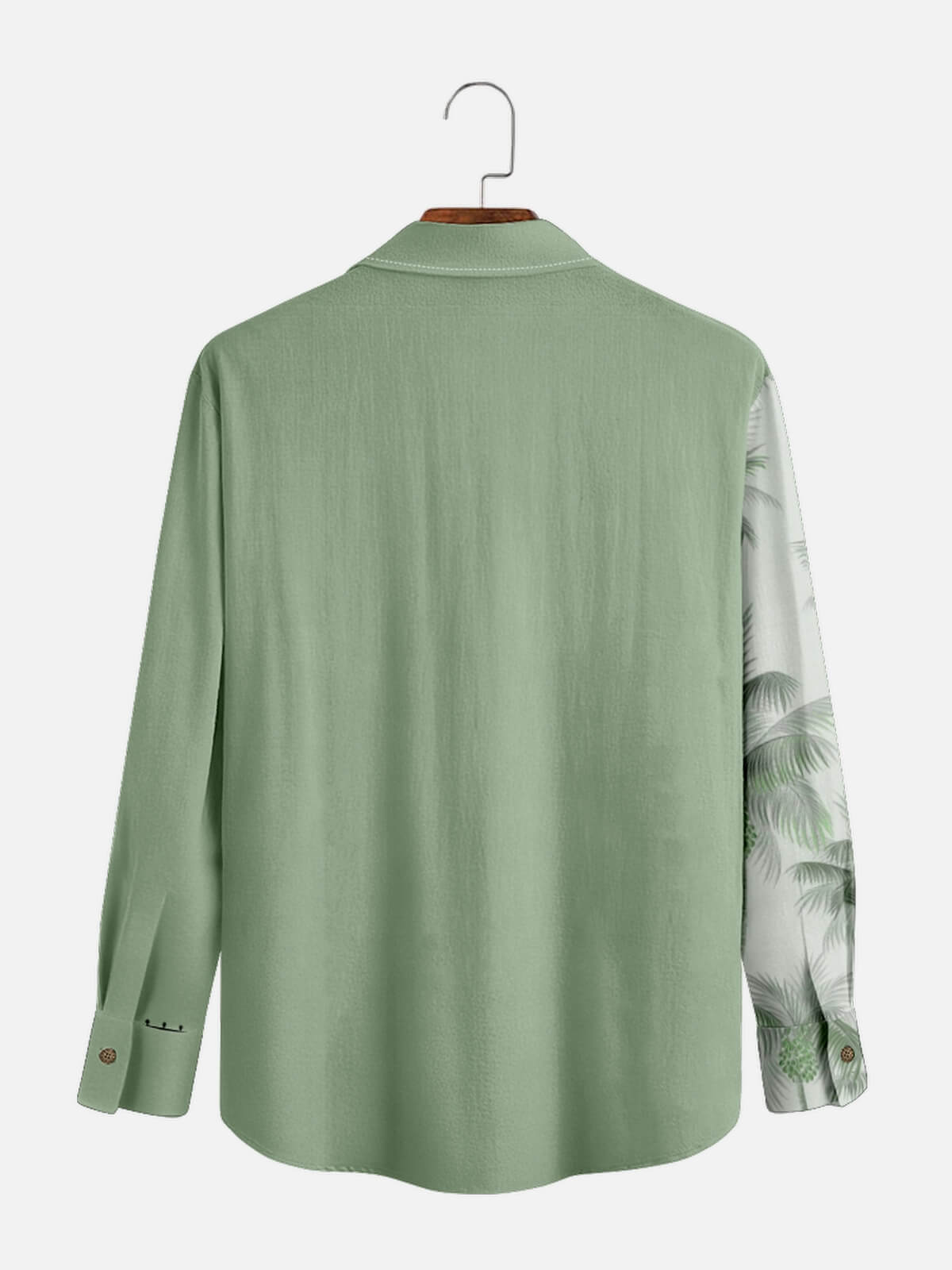 Men's Coconut Tree Casual Breathable Hawaiian Long Sleeve Shirt Eleven Oasis