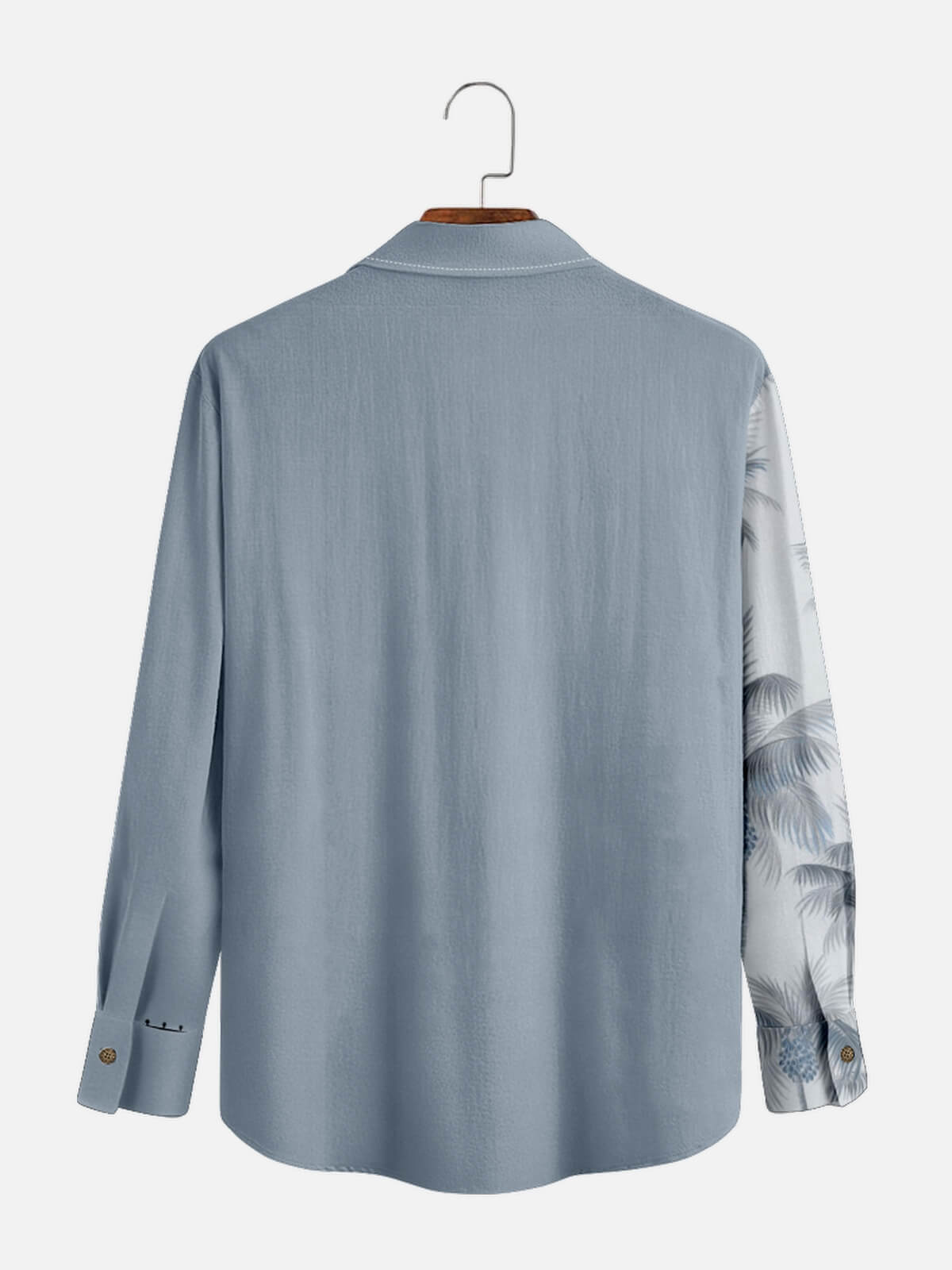 Men's Coconut Tree Casual Breathable Hawaiian Long Sleeve Shirt Eleven Oasis