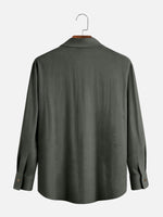 Men's Color-block Striped Casual Breathable Bowling Long Sleeve Shirt Eleven Oasis