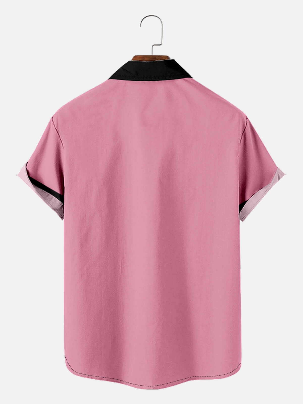 Men's Classic Customizable Bowling Style Spread Collar Short Sleeve Shirt Eleven Oasis