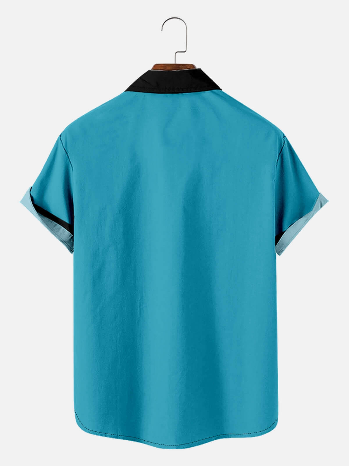 Men's Classic Customizable Bowling Style Spread Collar Short Sleeve Shirt Eleven Oasis