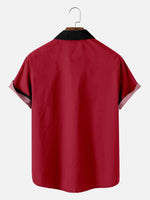 Men's Classic Customizable Bowling Style Spread Collar Short Sleeve Shirt Eleven Oasis