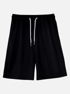 Men's Black Casual Drawstring Shorts