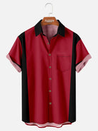 Tall Men's Classic Customizable Bowling Style Spread Collar Short Sleeve Shirt Eleven Oasis