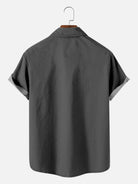 Men's Striped Everyday with Toucan in a Cocktail Glass Short Sleeve Casual Shirt ElevenOasis