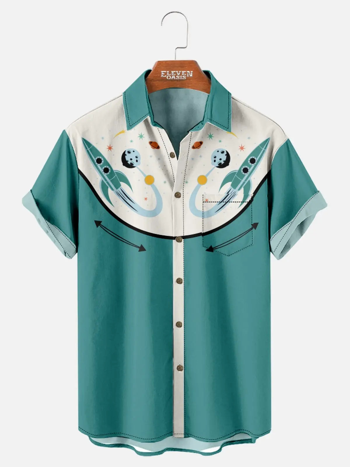 Men's Atomic Western Space Short Sleeve Shirt ElevenOasis