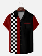 Tall Men's Custom Racing Checkered Short Sleeve Shirt ElevenOasis