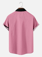Men's Classic Customizable Bowling Style Spread Collar Short Sleeve Shirt ElevenOasis