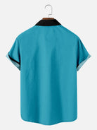 Men's Classic Customizable Bowling Style Spread Collar Short Sleeve Shirt ElevenOasis