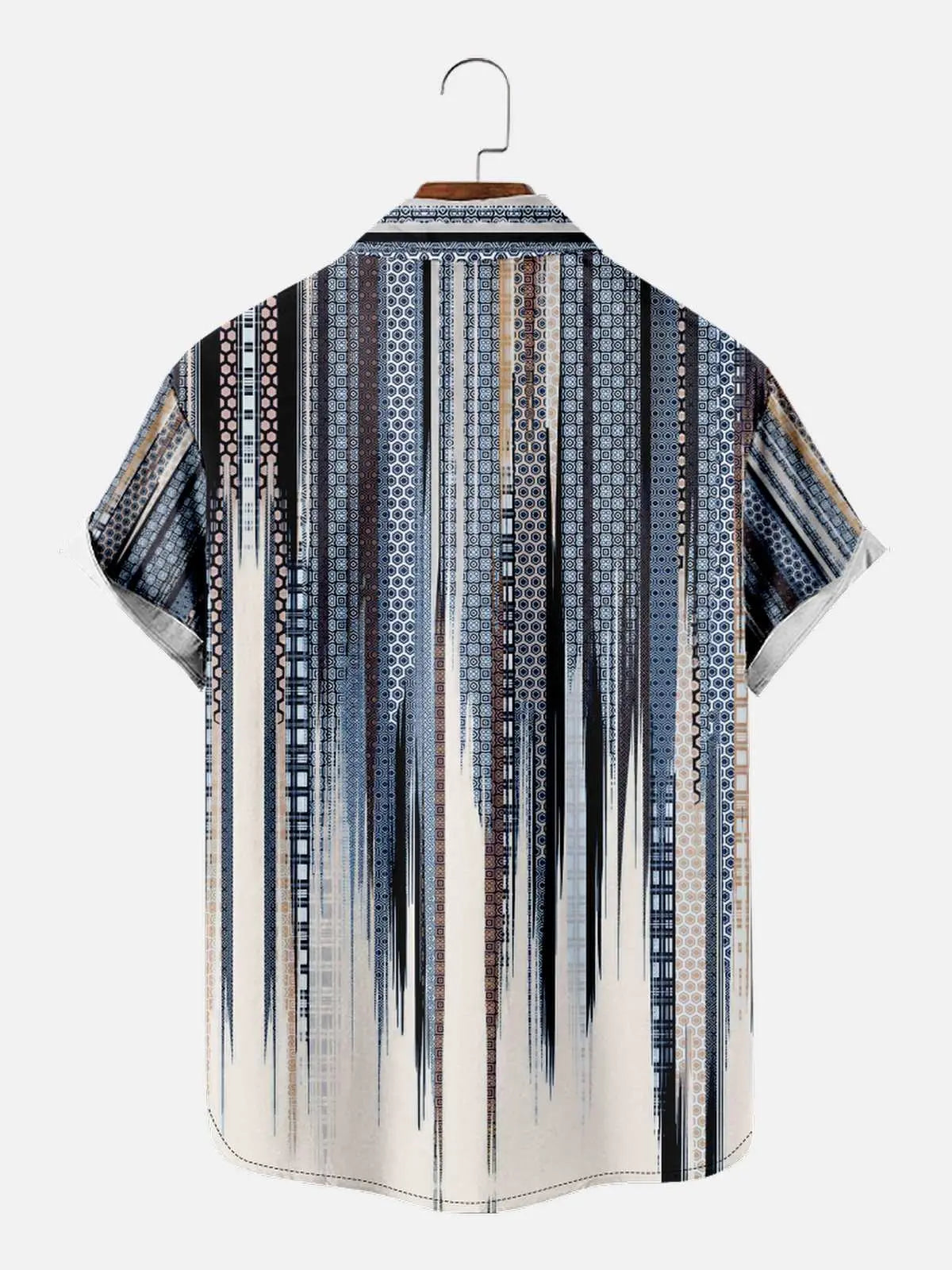 Men's Abstract Geometric Fade Short Sleeve Shirt ElevenOasis