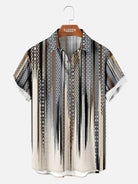 Men's Abstract Geometric Fade Short Sleeve Shirt ElevenOasis