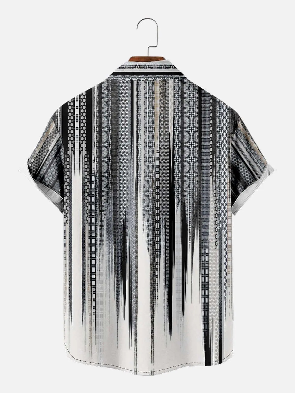 Men's Abstract Geometric Fade Short Sleeve Shirt ElevenOasis
