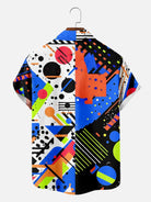 Men's Trapper Keeper Inspired Colorful  Geometric Shapes Short Sleeve Shirt ElevenOasis