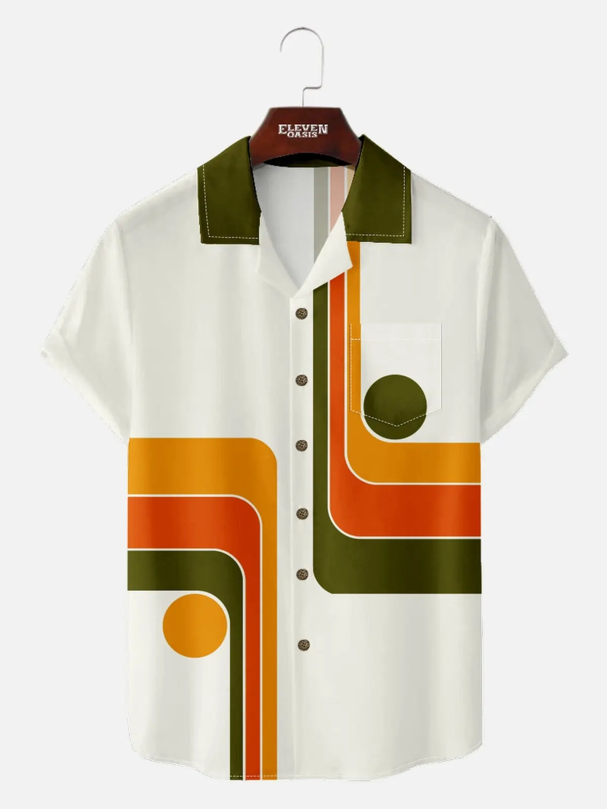 Men's Groovy Geometric Short Sleeve Shirt 