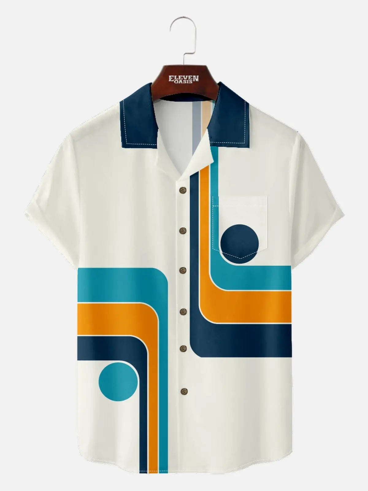 Men's Groovy Geometric Short Sleeve Shirt 