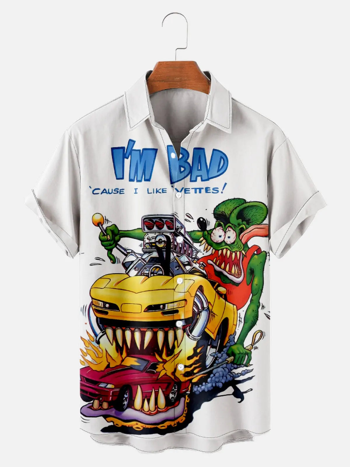 Short Sleeve Rat Fink Car Anime Series ShirtMens short sleeve shirts Big and tall Mens shirts Short sleeve shirts for men Mens 4xl shirts Casual short sleeve shirts