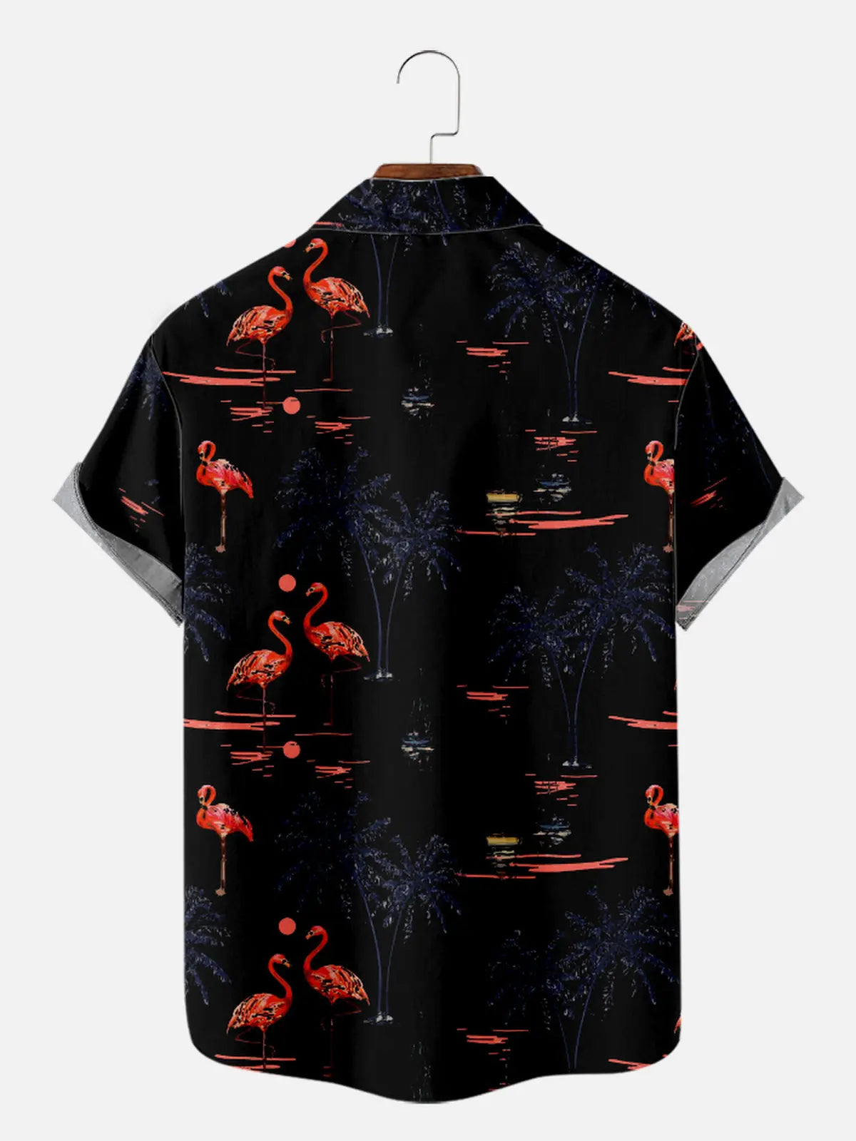 Men's Beach Flamingo Vacay Style Casual Short Sleeve ShirtMens short sleeve shirts Big and tall Mens shirts Short sleeve shirts for men Mens 4xl shirts Casual short sleeve shirts