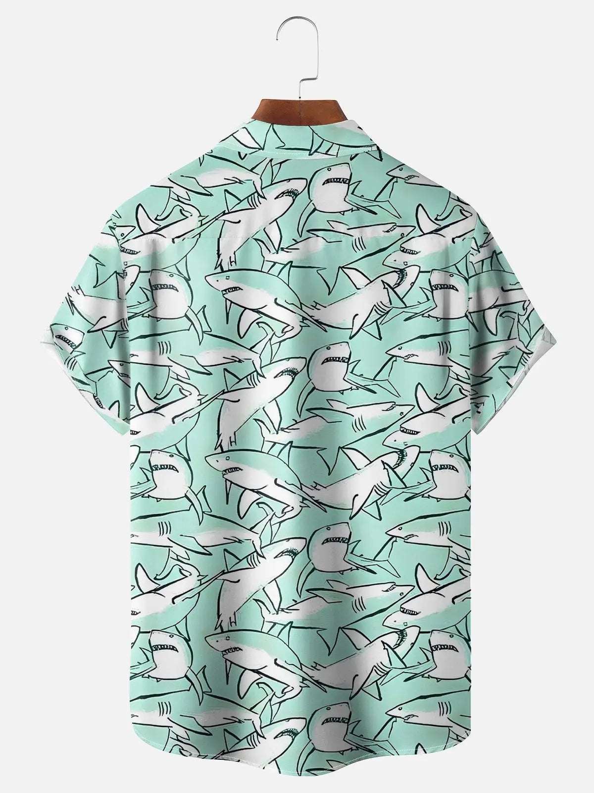 Men's Sharks All Over Print Short Sleeve Casual ShirtMens short sleeve shirts Big and tall Mens shirts Short sleeve shirts for men Mens 4xl shirts Casual short sleeve shirts